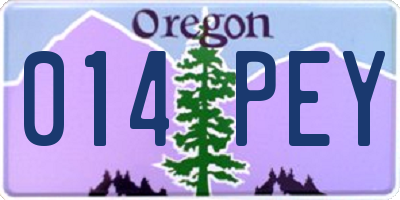 OR license plate 014PEY
