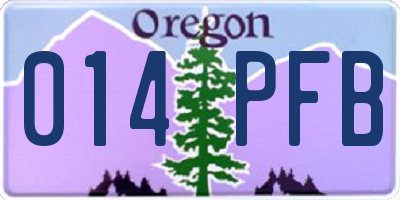 OR license plate 014PFB