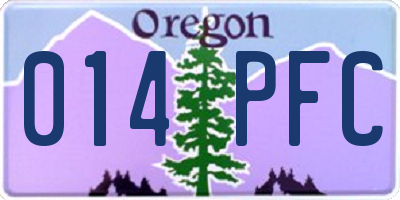 OR license plate 014PFC