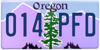 OR license plate 014PFD