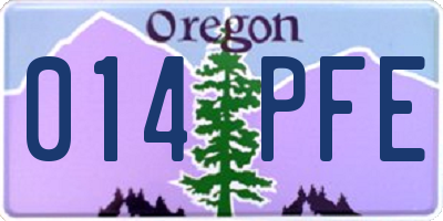 OR license plate 014PFE