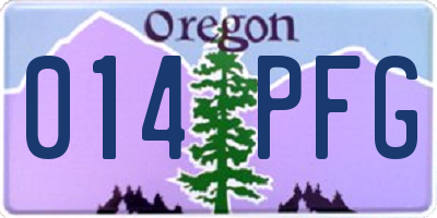 OR license plate 014PFG