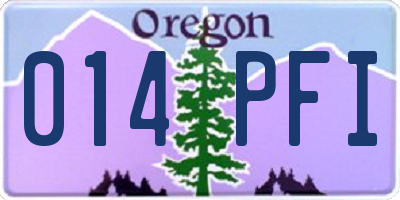 OR license plate 014PFI