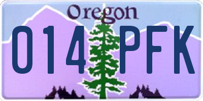 OR license plate 014PFK