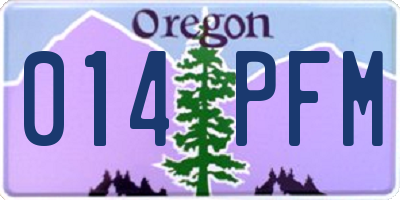 OR license plate 014PFM