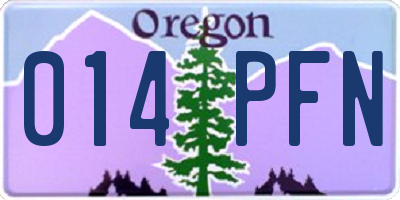 OR license plate 014PFN