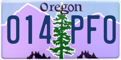 OR license plate 014PFO