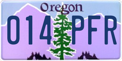 OR license plate 014PFR