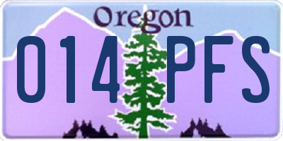 OR license plate 014PFS