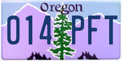 OR license plate 014PFT