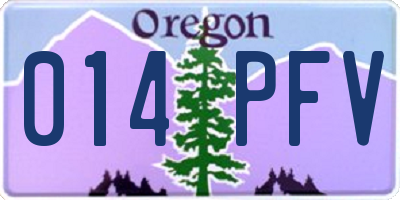 OR license plate 014PFV