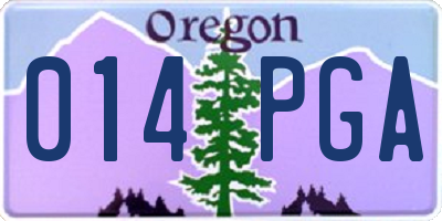 OR license plate 014PGA