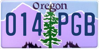 OR license plate 014PGB