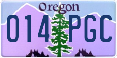OR license plate 014PGC