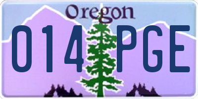 OR license plate 014PGE