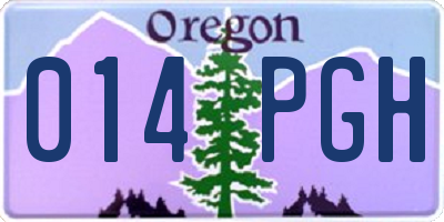 OR license plate 014PGH