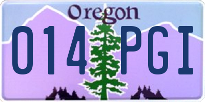 OR license plate 014PGI