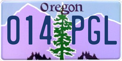 OR license plate 014PGL