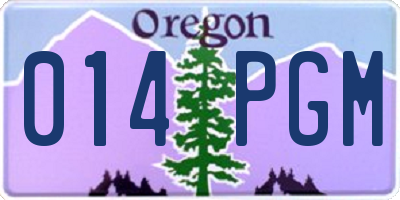 OR license plate 014PGM