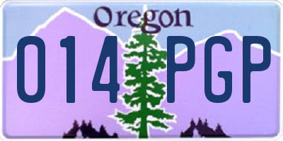 OR license plate 014PGP