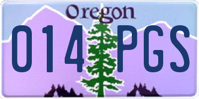OR license plate 014PGS