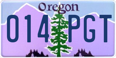 OR license plate 014PGT