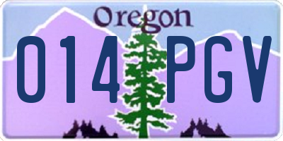 OR license plate 014PGV