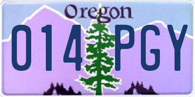 OR license plate 014PGY