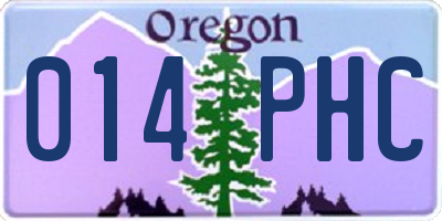 OR license plate 014PHC