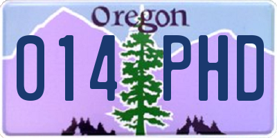OR license plate 014PHD