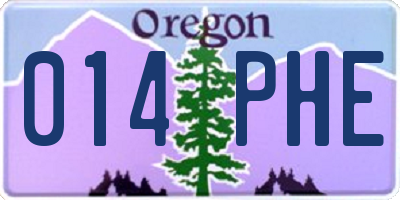 OR license plate 014PHE