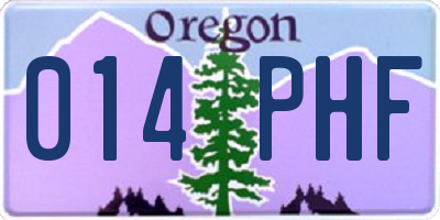 OR license plate 014PHF
