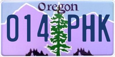 OR license plate 014PHK