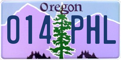OR license plate 014PHL