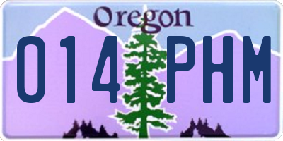 OR license plate 014PHM