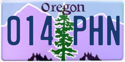 OR license plate 014PHN