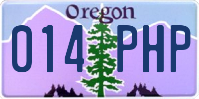 OR license plate 014PHP