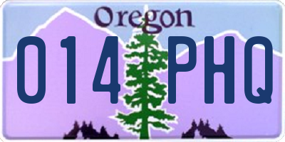 OR license plate 014PHQ