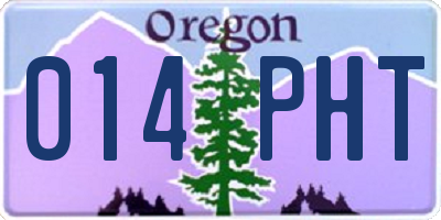OR license plate 014PHT