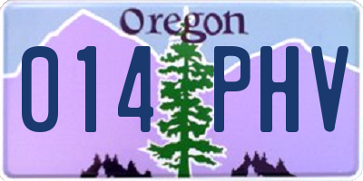 OR license plate 014PHV
