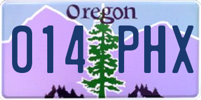 OR license plate 014PHX