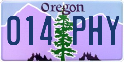 OR license plate 014PHY