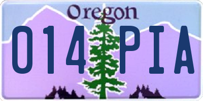 OR license plate 014PIA