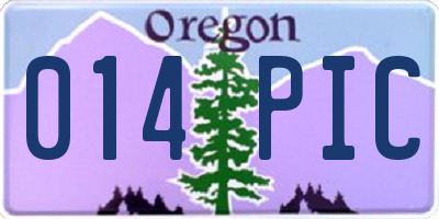 OR license plate 014PIC