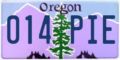 OR license plate 014PIE