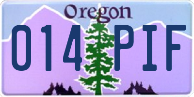 OR license plate 014PIF