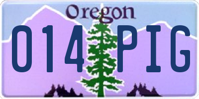 OR license plate 014PIG