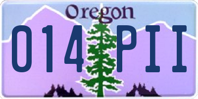 OR license plate 014PII