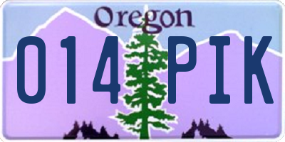 OR license plate 014PIK