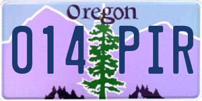 OR license plate 014PIR